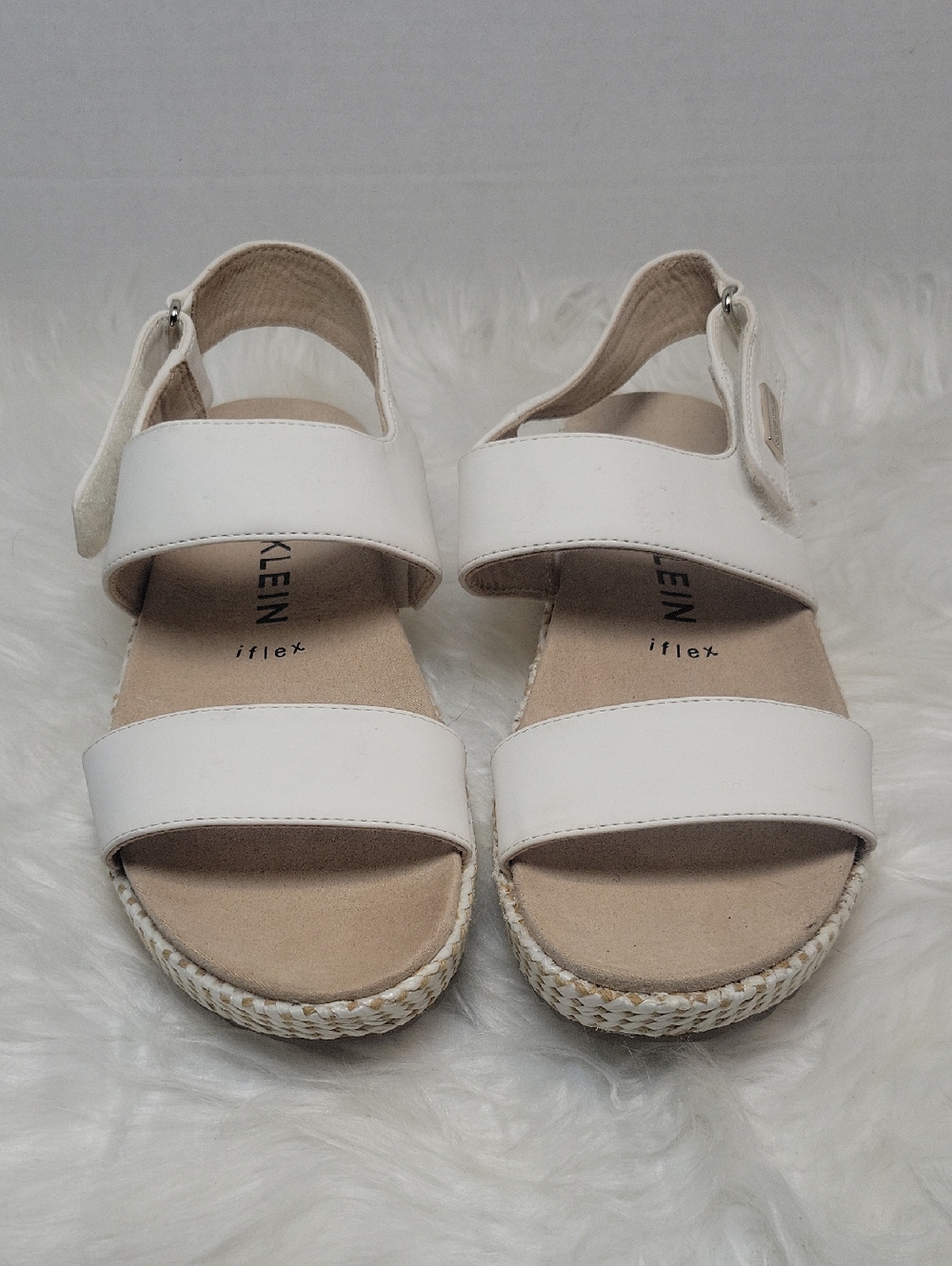 Anne Klein Iflex White Sandals Women's Size 6 Comfort Slingback